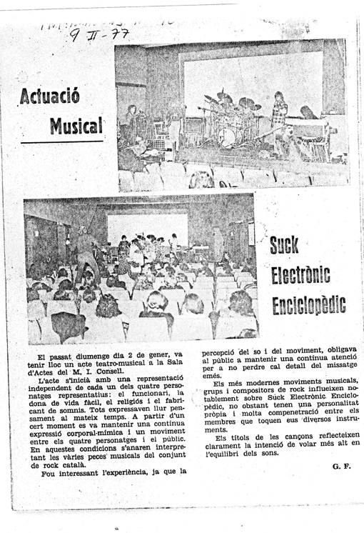 Crítica en prensa andorrana 9-2-77