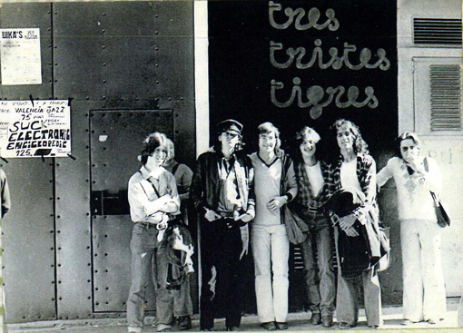 SEE VALENCIA' 77  Pito, (detrás J. Moras), Jordi, Teixi, Ángel, Manolo (y un amigo)