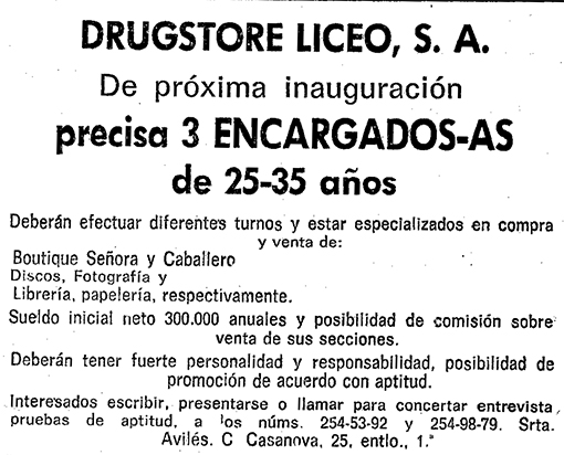 La Vanguardia_Drugstore del Liceu_DOMINGO, 28 DE MAYO DE 1972