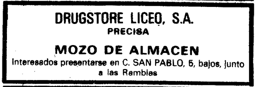 Mozo de Almacen, drugstore del LIceo