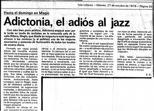 Adictonía, Teleexpres (27 octubre 1979)