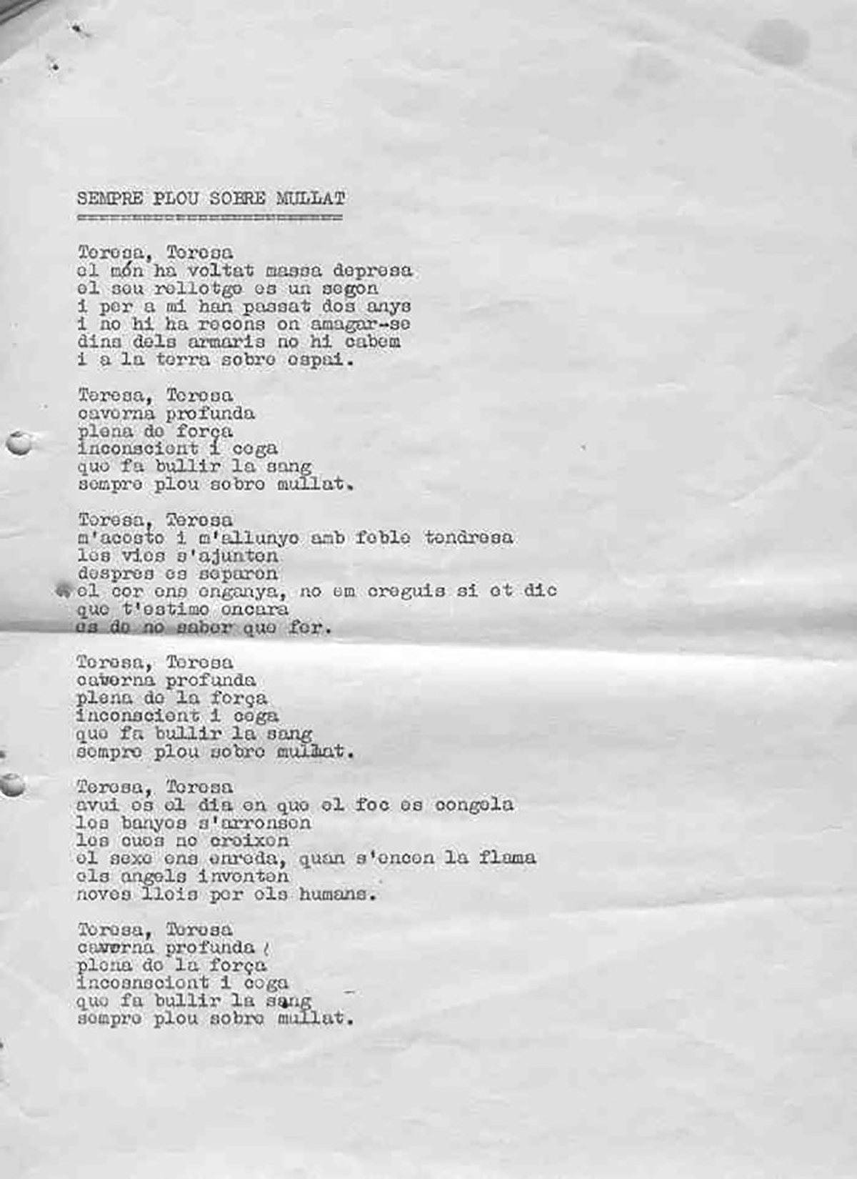 Sempre plou sobre mullat