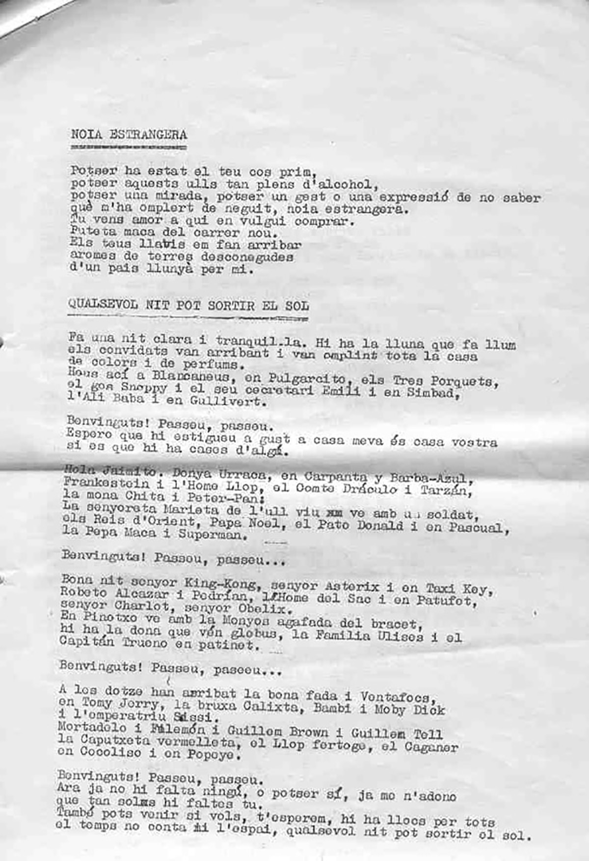 Noia estrangera + Qualsevol nit pot sortir el sol