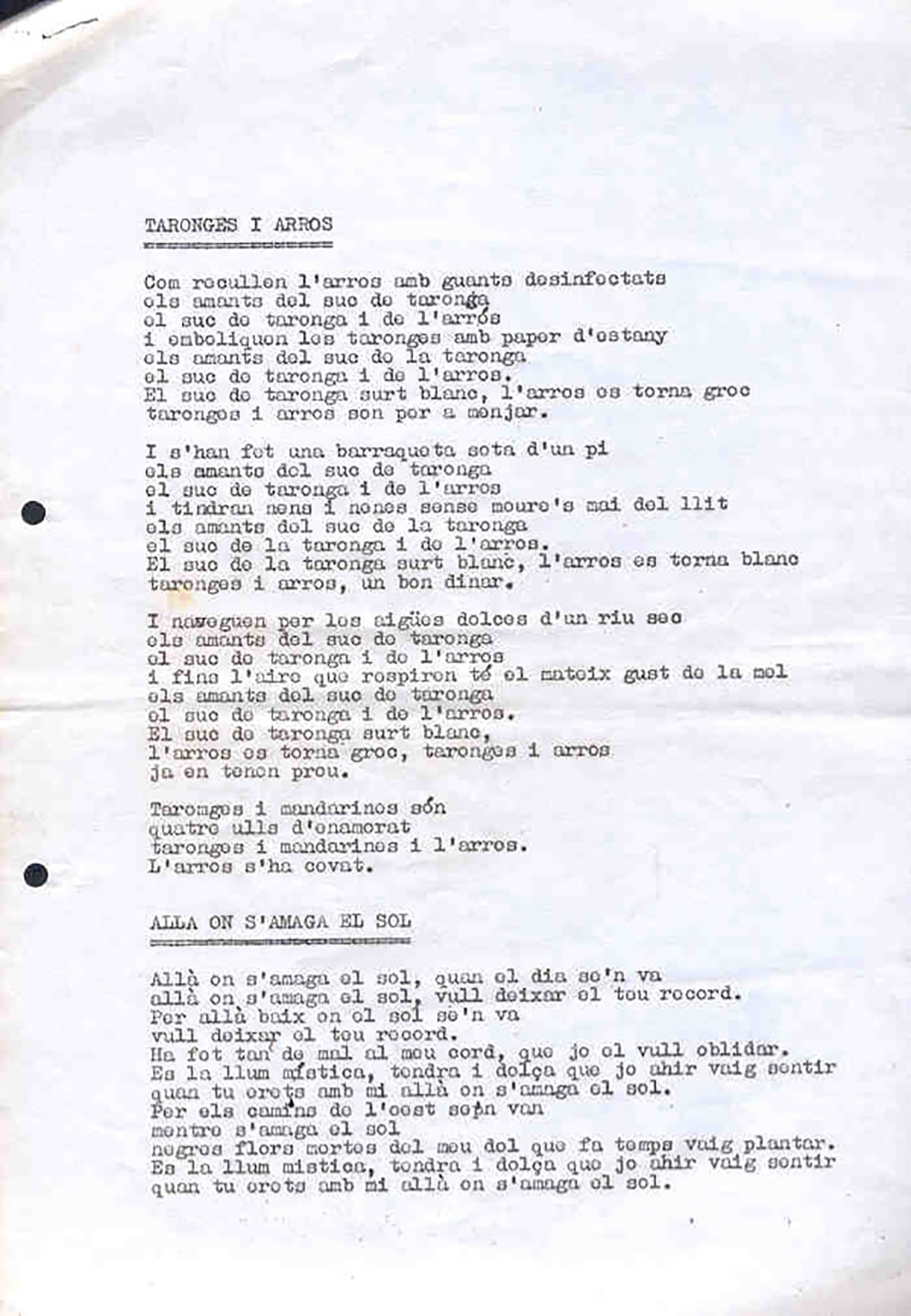 Taronges i arròs + Allà on s'amaga el sol